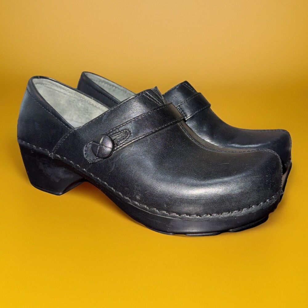 Dansko Women's Shoes Solstice Nursing Clogs Black Leather EU 37/6.5-7 Cushioned